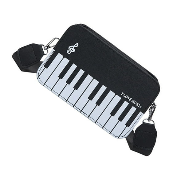 Elegant Handbag With Piano Pattern Shoulder Bag For Students And Trendsetters