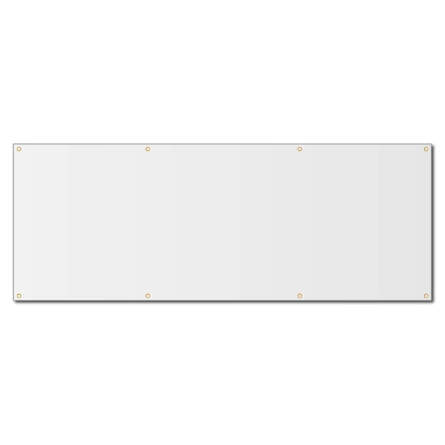 Milweb1 - Blank White Vinyl Banner Sign with Grommets (3'x12')