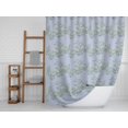 thumbnail image 3 of S4Sassy Blue Mimosa Pudica Leaves Waterproof Bathroom Shower Curtain With Roller Rings Hook-60 x 75 Inch, 3 of 6