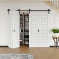 thumbnail image 2 of 96" X 84" Double 5 Lattice Shapes Bi-Fold Barn Door With Installation Hardware Kit, 2 of 8