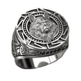 thumbnail image 6 of Vintage Wolf Totem Thai Silver Ring Mythical Viking Wolf Head Warrior Men's Ring G0M3, 6 of 9