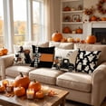 thumbnail image 4 of Halloween Home Decor Indoor, Halloween Throw Pillow Covers, Ghost Pillow Covers, Halloween Pillow Covers, 4 Pack 18X18 Inch Digital Printed Pumpkin Ghost Buffalo Plaid Throw, 4 of 6