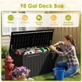 thumbnail image 2 of Homall 98 Gallon Deck Box with Lockable Lid, Waterproof Outdoor Storage Container for Patio, Garden & Backyard, Black, 2 of 7