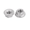 thumbnail image 3 of Unique Bargains M6 Thread 304 Stainless Steel Serrated Hex Flange Nut 10pcs, 3 of 3