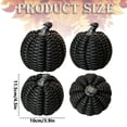 thumbnail image 3 of Rattan Style Resin Pumpkin Decor – Distressed Artificial Craft Ornament for Halloween, Thanksgiving, and Autumn Home Display (Black), 3 of 8