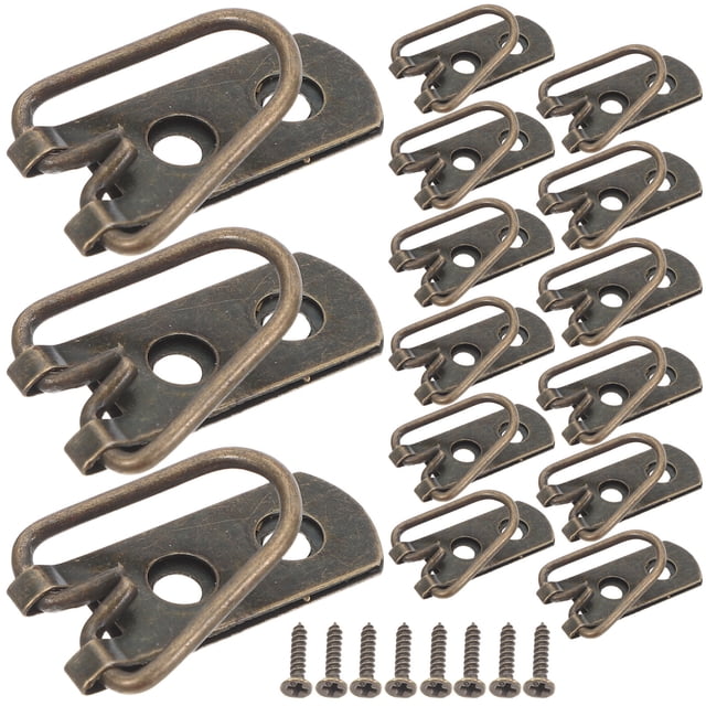 UPOUART 15Pcs Heavy Duty Picture Hanging Hardware with Brass Metal D Rings and Screws for Secure Frames