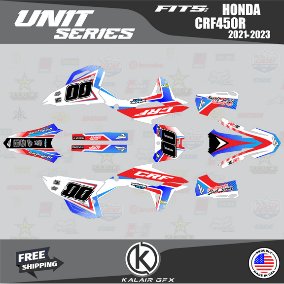 Kalair GFX Graphics Kit for Honda CRF450R (2021-2023) Unit Series
