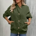 thumbnail image 2 of Horkkom Corduroy Jacket Women Soft Button Down Casual Jackets with Pockets Loose Fall Outfits for Women 2025 XXL, 2 of 10