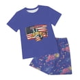 thumbnail image 6 of Yindaity Boys 4th Of July Outfit Girl Clothes Kids Summer Short Sleeve T-Shirt and Shorts Outfit 2 Piece Sweatsuit Clothing Independence Day Set(Blue,6-7 Years), 6 of 7