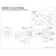 thumbnail image 2 of Kingston Brass KS3032CML Manhattan Single-Handle Three-Way Diverter Valve with Round Trim Kit, Polished Brass, 2 of 4