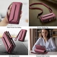 thumbnail image 4 of Compatible with Samsung Galaxy A16 5G/4G Wallet Case, 10 Card Slots & 1 Zipper Coin Pocket & 1 Cash Slot & 1 Cash Pocket & Lanyard & Crossbody Strap & Kickstand & RFID Blocking Phone Case, Winered, 4 of 10
