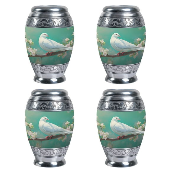 Dove Stand In Tree Green Adult Urns For Human Ashes - Urn For Human Ashes Adult Female - Small Cremation Urns For Ashes - Human Remains Urns - Little Urns For Ashes (Size - 3Inch, 4Pcs)