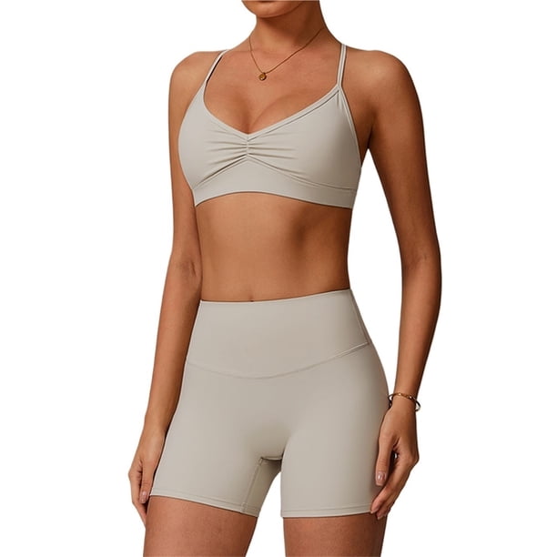 Conjuntos de entrenamiento for mujer, 2 piezas, sujetador deportivo, camiseta sin mangas, polainas de cintura alta, gimnasio, Yoga, ropa activa, Top de entrenamiento for mujer