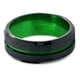 Tungsten Wedding Band Ring 10mm for Men Women Green Black Beveled Edge Brushed Polished Lifetime Guarantee – image 2 sur 4