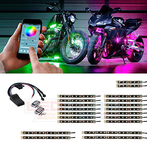 LEDGlow 20pc Advanced Million Color SMD LED Motorcycle Light Kit with ...