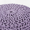 thumbnail image 4 of Bordeaux Knitted Cotton Round Pouf in Lavender - Versatile for Ottomans and Floor Cushions, 200lbs Weight Limit, Spot Clean Only, Filled with Polystyrene Beads, 4 of 6