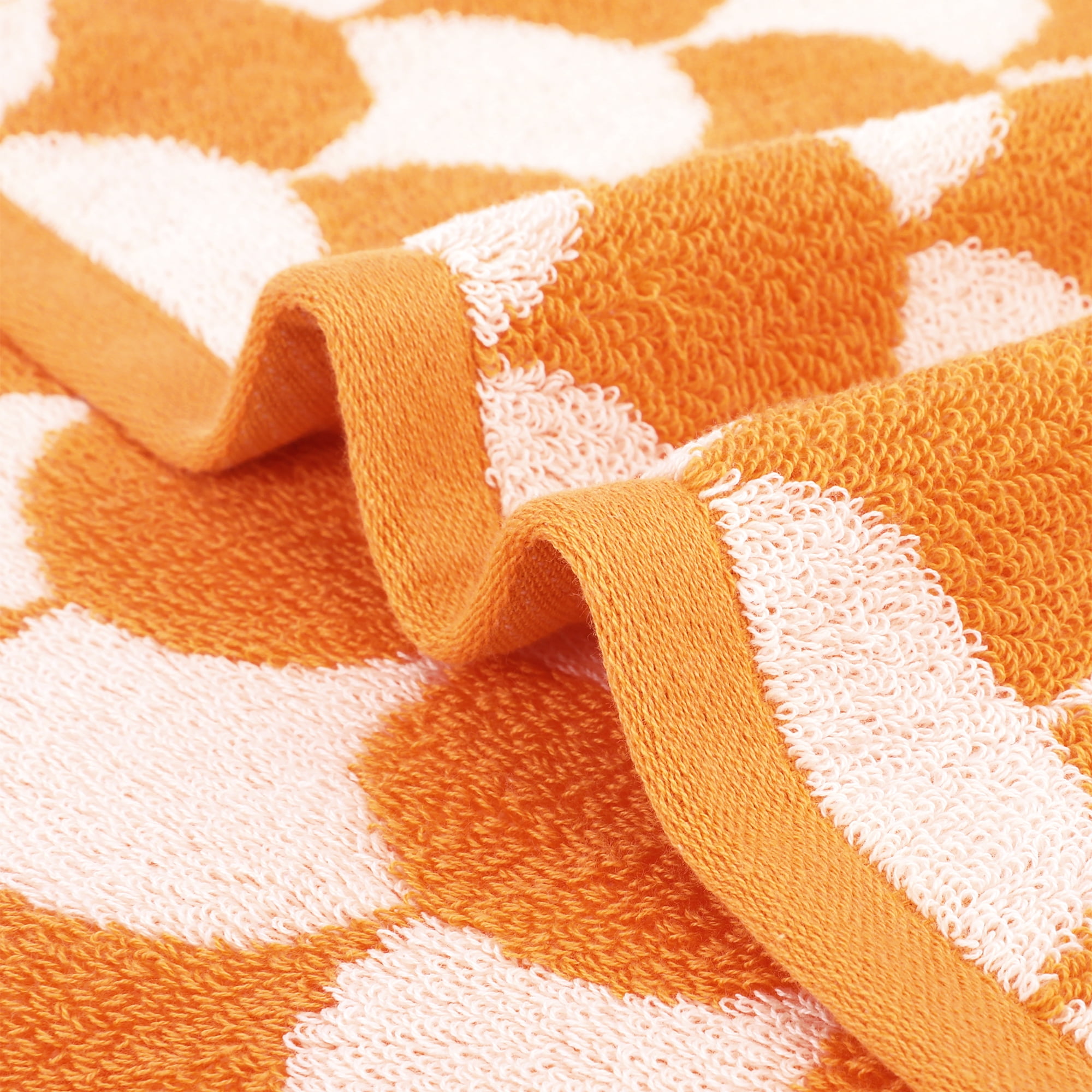 Unique Bargains Cotton Hand Towels Absorbent Hand Towel Orange 1-Piece