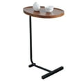 thumbnail image 5 of Gzxs 2-Pieces Irregular Round Side Table,Small End Table for Sofa and Bed,Small Spaces Side Tables with Metal Frame for Living Room, Bedroom,Easy Assembly C Shaped Bedside Table, Brown and Black, 5 of 7