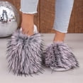 thumbnail image 3 of Lolmot Cozy Faux Fur Womens Slippers Fashion Closed Toe Slip On Fluffy Sandals Warm Plush Slide Shoes Indoor Outdoor, 3 of 9