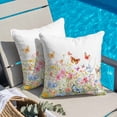 thumbnail image 5 of Spring Watercolor Throw Pillow Cover Colorful Butterfly Flowers Plants Cotton Linen Cushion Cover Throw Pillow Case with Invisible Zipper for Couch Sofa Bed Chair Car 18x18 Inch, 5 of 14