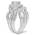 thumbnail image 2 of Dazzlingrock Collection 1.00 Carat (ctw) 14K Round Cut Diamond Swirl Bridal Halo Engagement Ring Set 1 CT, White Gold, Size 10, 2 of 4