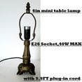 thumbnail image 6 of FSLiving Tiffany Style Table Lamp with 5.9ft Plug in Cord Pinkyrose Glass LampShade Vintage Style Desk Light E12 Antique Table Light Decorative for Living-Dining Area Fireplace Accent Bookcase, 6 of 7