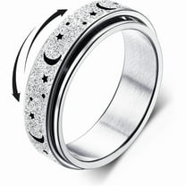 NICKSUN Stainless Steel Fidget Rings for Anxiety for Women Spinner Ring 6mm Rose Gold Ring Thumb Ring Size 5-13