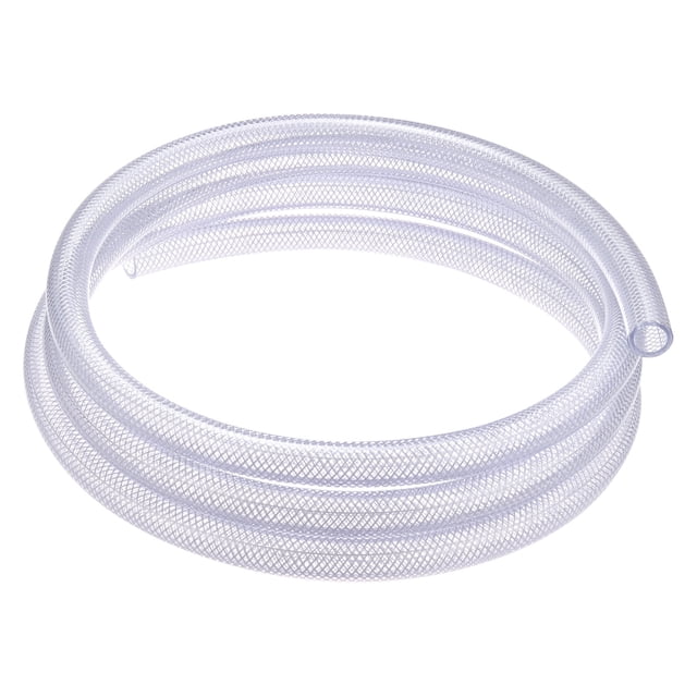 Uxcell 5/8" ID x 7/8" OD Tubo, 10 pies de manguera flexible trenzada clara de alta presión para agua, aceite, líneas de aire de dispensación