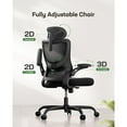 thumbnail image 6 of CHITOOMA 2-Piece Ergonomic Office Chair, High Back Mesh Computer Desk Chair with Adjustable Lumbar Support, 3D Armrests, Headrest & Rolling Swivel Wheels for Home Office Workstation, 6 of 8