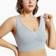 thumbnail image 3 of Womens Wireless Jelly Bra Plus Size Supportive Seamless Bras Full Coverage Push Up Comfortable No Underwire Tshirt Bras Gray XL, 3 of 3
