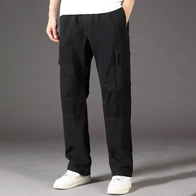 Ceisia Pantalon Cargo Droit Décontracté en Coton pour Hommes, Multi-Poches, Résistant à l'Usure, Poches 3D, Multicolore