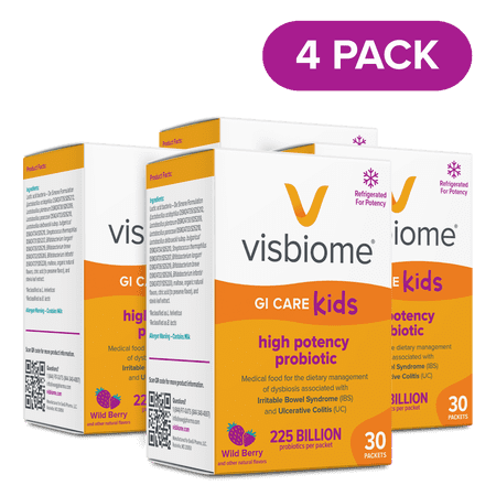 Visbiome® GI Care Kids - High Potency Probiotic - 225B CFU, Wild Berry, Ships Cold, 120 Packets