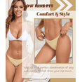 thumbnail image 4 of CF High Cut String Bikini Panties Stretchy Soft Modal Low Waist Underwear Ladies Hipster Panties Multi Pack(6E,M), 4 of 8