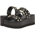thumbnail image 7 of Women's Madden Girl Everett Platform Wedge Sandals Studded heeled Black Pari Size 5.5 Medium, 7 of 7