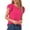 Pink, variant on CECE Womens Pink Textured Ruffled Pullover Flutter Sleeve Round Neck Top XS