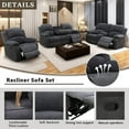 thumbnail image 2 of Living Room Furniture Set Recliner Sofa Set Loveseat Chair Furniture Sofa Set Grey Corduroy for Living Room/Rv/House/Theater Seating, 2 of 5