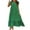 Green, variant on Diufon Maxi Dresses for Women Summer Solid Color Ruffle Hem Dress Round Neck Cap Sleeve Dress