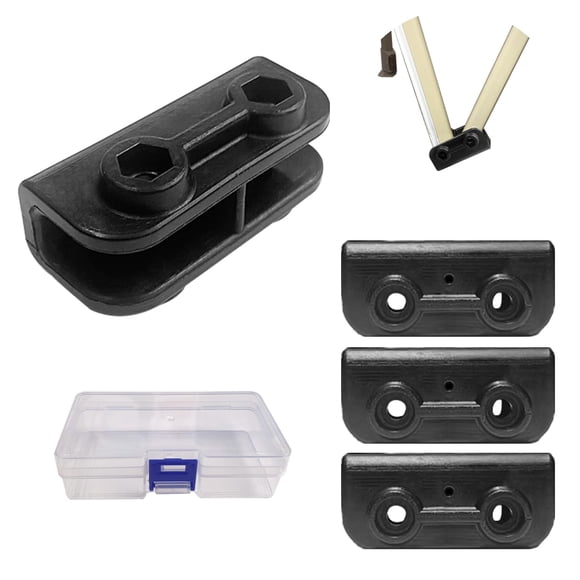 Piezas de repuesto para tienda de campaña con toldo, conector de 2 vías, negro, 4 unidades