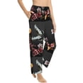 thumbnail image 2 of Uemuo Butterfly with Fowers Pattern Women's Wide Leg Palazzo Lounge Pants with Pockets Light Weight Loose Comfy Casual Pajama Pants-Large, 2 of 9