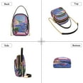 thumbnail image 3 of FORMRS Crossbody Bag for Women Quilted Travel Shoulder Cell Phone Purse with Chain Strap Handbag, Purple Window Scene, 3 of 7