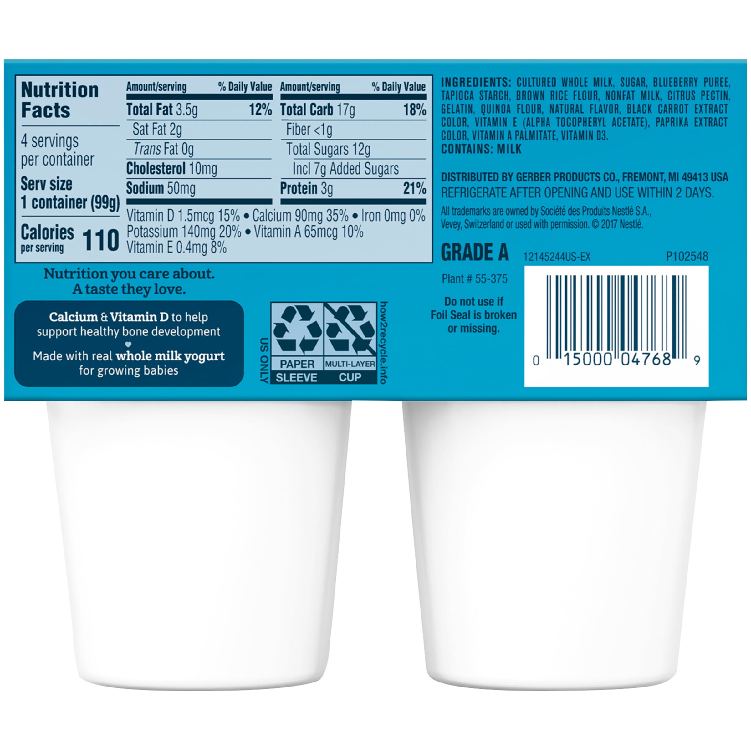 gerber yogurt blends blueberry