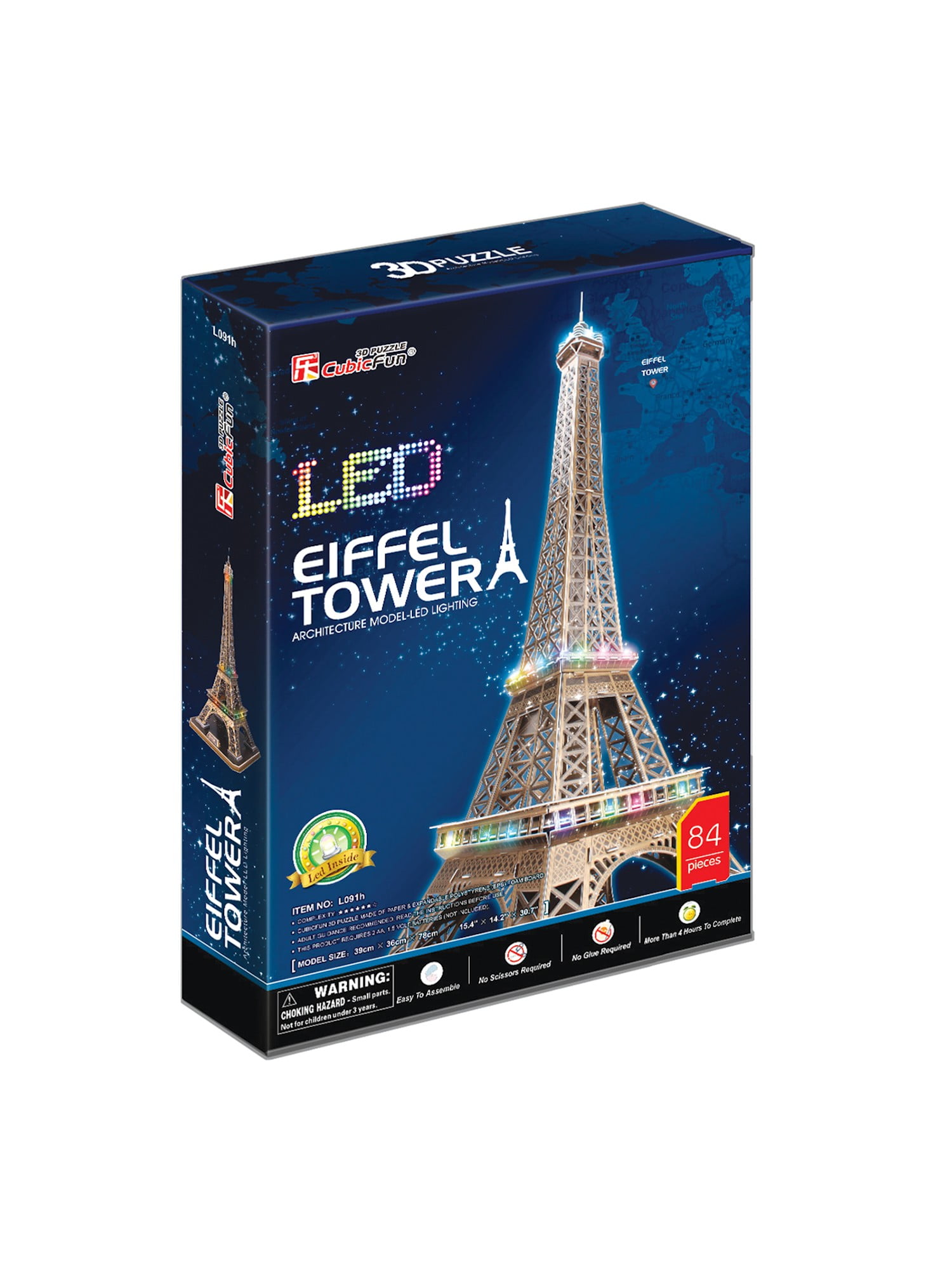 Puzzle Eiffel Tower 3D LED