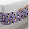 thumbnail image 2 of Winter Bed Skirt, Demonstration of Penguins in Scarfs Skating and Snowflakes Falling, Elastic Bedskirt Dust Ruffle Wrap Around for Bedding Decor, 4 Sizes, Lavender and Multicolor, by Ambesonne, 2 of 2