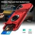 thumbnail image 6 of Elegant Choise Case with Screen Protectors with Flip Card Slot and Kickstand for iPhone 16 Pro Max/16 Pro/16 Plus/16 Heavy Duty Rugged Phone Cover, Red, 6 of 13