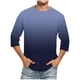 thumbnail image 1 of Camisas de Lino para Hombres Impresión Cuello Redondo Casual 3/4 Manga Blusa, Mezcla de Lino de Algodón para Primavera Verano Ocio Y Tops Diarios, 1 of 9