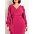 thumbnail image 2 of ELOQUII Women's Plus Size Cross-Front Belted Knit Midi Dress, 2 of 3
