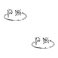 thumbnail image 3 of sweethay Anillo abierto con letra mayúscula, anillos de compromiso con estilo reutilizables portátiles, compras, maquillaje ornamental, Letra P 2Conjunto, 3 of 6