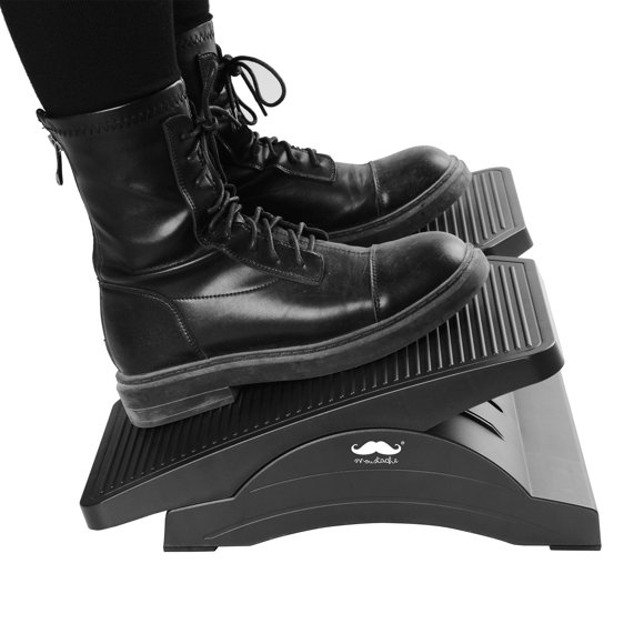 Adjustable Footrest Under Desk, Ergonomic Foot Rest with 2 Separate Foot Panels and 30 Degree Tilt Angle for Home, Office