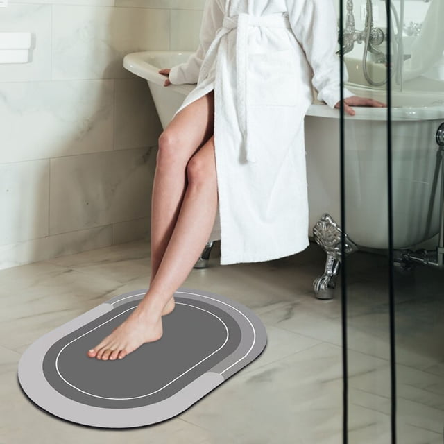Fiudx Alfonbra de Terciopelo de Cristal, de Rápida Absorción, para Ducha, Resistente a La Suciedad, con Base de Goma Antideslizante, Ideal para La Cocina y El Lavado, Apta para Personas Mayores, de F