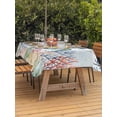 thumbnail image 2 of Outdoor Tablecloth with Umbrella Hole and Zipper, Coastal Sea Turtle Rectangle Table Cloth 60x120 Inch Waterproof Tablecloth, Marine Coral Jellyfish Starfish Oceans Picnic Table Cover for Patio, 2 of 7